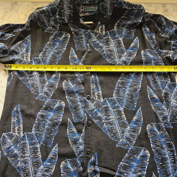 Cubavera Men's Short Sleeve Shirt, Sz XL Black Leaf Print - Picture 6 of 7